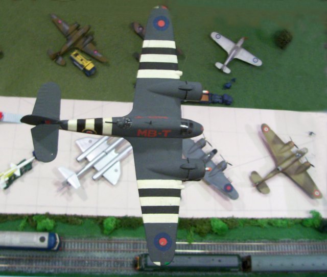 Bristol Beaufighters MB-T ( top, with D-Day invasion stripes ) and RD 147 (PLU) represent the Mark X version of Frank Barnwell’s design. RD 147 (PLU) combines a "thimble" nose cone containing Air to Surface Vessel (ASV) radar with rocket and torpedo armament and two 1750 hp Bristol Hercules XVIII engines.