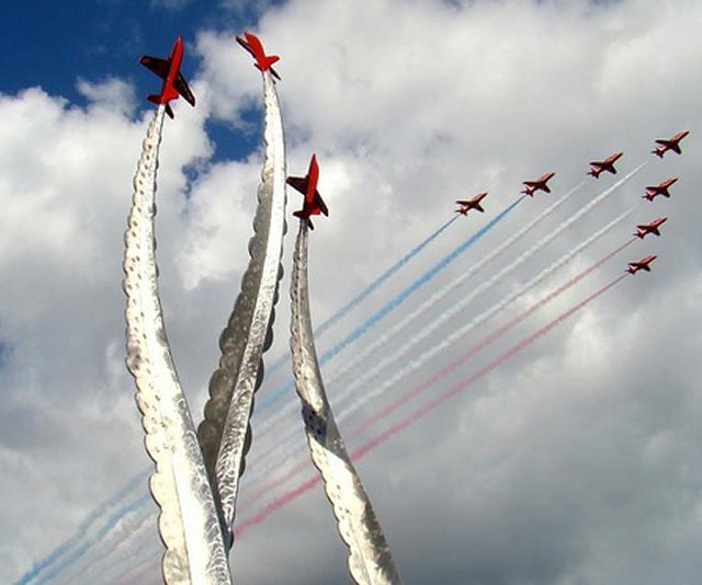 Sadly, 21 August 2011 marked the first loss of a Red Arrow at an air display when Red 4 - flown by Flight Lieutenant John Egging - failed to land at Bournemouth International Airport after a sea front display.  Rather than ejecting however, "Eggman" sacrificed his own life to steer his stricken Hawk away from a Dorset village.  By August 2012 however a memorial to Flight Lieutenant John Egging had been established on Bournemouth sea front.