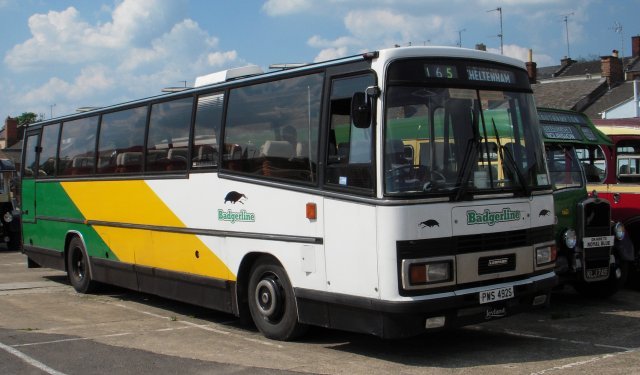 PWS 429S was originally delivered to Bristol Omnibus Company as a full coach in National Express livery with a Plaxton Supreme body, which caught fire and was destroyed on the M27 near Portsmouth in 1982. In 1983 the Leyland Leopard chassis was rebodied with a Plaxton Paramount similar to those fitted to a batch of Leyland Tigers being delivered at the time. Remaining in service through the Badgerline era, PWS 429S then passed to Brewers and Western National until reaching preservation in 2003 and the ownership of Kelvin Amos of Nailsea in 2005.