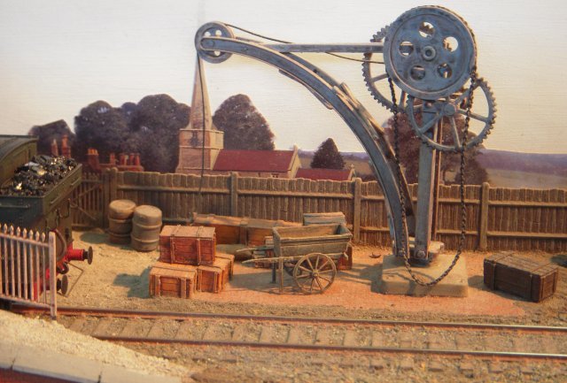 The kit built or ready to run rolling stock was fitted with Sprat and Winkle couplings (available from Andrew Hartshorne at Wizard Models), thereby freeing Condicote from the "hand of God" effect and maximising viewer attention on the work-stained appearance of the 6'4" x 11" layout, weathering having been created with acrylic paint, brown ink and matt varnish.