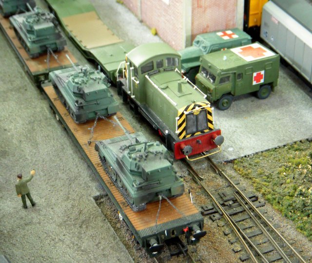 Dovington Camp was developed during World War II as an army stores and training depot with quite an extensive rail network. This had been rationalised over time but still retained a rail link for the movement of fuel, stores, munitions and a wide variety of military vehicles. It retained several MOD diesel locomotives for shunting within the depot. 
