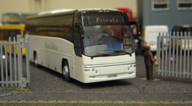Through the gates of Travel 2000 Ltd in April 2012 came both a brand new Plaxton bodied Volvo in the markings of Black and White luxury coaches and one of denizens of the Provincial long distance fleet from the 1970s, now lovingly restored by historic coach enthusiasts and making a sentimental return.