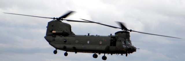 The Chinook I filmed at Fairford in 2011 belonged to the Royal Netherlands Air Force and is seen above parked next to the twin turbofan Airbus air tanker MR TT 016.
