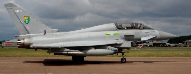 Britain, Germany, Italy and Spain formally agreed to start development of the aircraft in 1988 with contracts for a first batch of 148 aircraft – of which 55 were for the RAF – signed ten years later. Deliveries to the RAF started in 2003 to 17 Squadron, based at BAe Systems Warton Aerodrome in Lancashire, alongside the factory in which the T1 two seat trainer - as represented by ZJ802 ( constructors number 1011/BT003) , pictured above, one of the first RAF Typhoons delivered - and single seat F2 aircraft are assembled, while detailed development and testing of the aircraft was carried out.