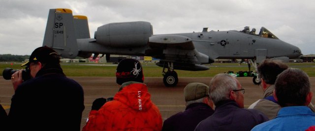 As a result, the Fairchild Republic Thunderbolt II was first flown on 10 May 1972 and entered USAF service in 1977.  Named after the Republic Thunderbolt piston engined close support fighter bomber of World War II but also known as the Warthog, the straight winged A-10 was built around a powerful 30mm 7-barrel General Electric GAU-8/A Gatling gun and its enormous ammunition magazine. The 22' long gun itself weighs 4 091 lb and can fire 2lb high explosive or armour piercing rounds at a maximum rate of 4 200 per minute.  However, in practice this rate of fire is limited to ten two-second burst with 60 seconds left in between to let the gun cool.