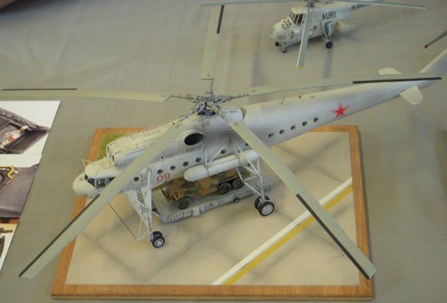 Continuing the Soviet theme was this 1/72 scale model of a Mil Mi-10 "Harke" flying crane and its smaller ancestor of 1952 the Mi-4, given the reporting name of "Hound" by NATO.