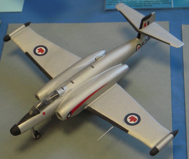 The 1/72 scale models on display at Churchdown were made from Hobbycraft Canada kits and represented ( above ) a Canuck Mark IVB of 440 City of Ottowa ( Vampire) Squadron based at Bagotville, Quebec, in 1956 and ( below) a Mark V of 425 ( Alouette ) Squadron from RCAF St Huberts in the same francophone province.
