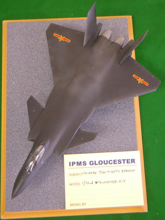 Most up to date of all the Chinese fighter aircraft on display however was this 1/72 model built from the Trumpeter kit of the twin engined Chengdu Jian-20 Mighty Dragon.  First flown on 11 January 2011, the Jian-20 is expected to be in People's Liberation Army Air Force service by 2017.  