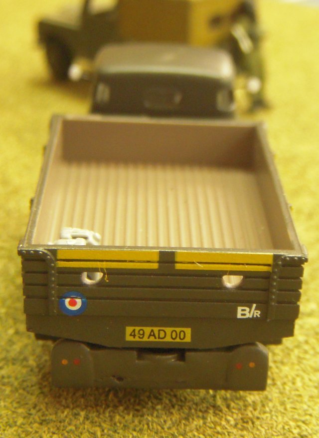 The AD element was applied to refuellers, fuel trailers and specialist vehicles, as tabulated below, just as Oxford Diecast's RAF Standard Vanguard saloon 55 AB 66 was part of the car category and the same firm's Morris J2 BM utility van - bought in March 1966 - carries the AR designation of vans, snowploughs and brushes.