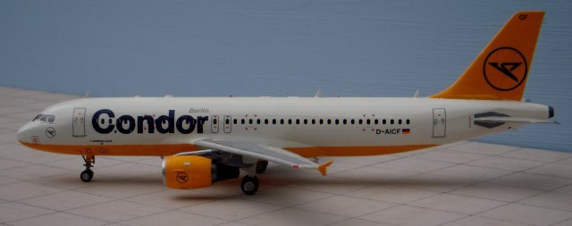 The A320-212 with the constructor's number 905 was registered for testing as F-WWDP for its first flight on 1 October 1998 but was then re registered as D-AICF, one of the A320s which replaced Boeing 737s in the fleet of Condor Berlin GmbH, itself a wholly owned subsidiary of Condor Flugdienst GmbH, one of the World's leading leisure airlines.  Condor Berlin GmbH was founded at Berlin Tegel airport in 1998, taking advantage of the reunification of Germany in 1990, previous to which West German airlines had not been allowed to fly into West Berlin.  Schonefeld in nearby Brandenburg became the new home of Condor Berlin GmbH in the early 21st Century before the organisation was rebranded as part of Thomas Cook and Lufthansa from 2004.