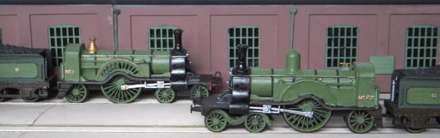 Also present in the complete Rosebud kit but missing from Ron's modes were oil lamps and coupling hooks, although to fully finish both models some oval Doncaster worksplates and vacuum brake pipes would also be needed.  Screw link couplings were eventually sourced from set LP5 produced by Dorset based Smiths by W&T while item DA9 from Springside Models of Devon yielded the white metal vacuum pipes - both being attached by gel superglue.