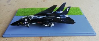 The first F-14 to wear the black livery carried the Bureau Number 159853 and was painted with a water based matt black during the exchange ceremony during which its predecessor was retired.