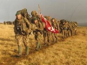 Remnants of the trainers worn by Argentinian conscripts were still visible, but British boots were on Falklands ground as soon as a Royal Navy task force could arrive there. A memorial bench with the inscription “From the Sea, Freedom” was dedicated at Port Stanley in 2007 for the 25th anniversary of the liberation.
