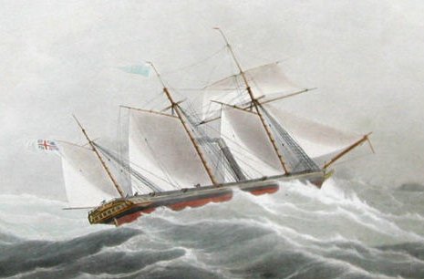 In 1840 meanwhile a visit to Bristol by the Propeller Steamship Company's ARCHIMEDES also gave Brunel a solution to the tendency of paddle steamers to roll in heavy seas. Paddle wheels lifting out of the water 
caused the ships to zig zag and - like a railway locomotive with spinning wheels - damaged machinery and wasted fuel.